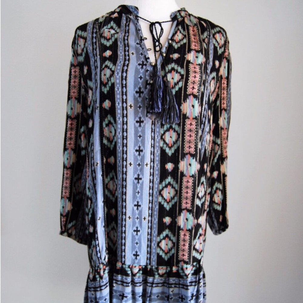 ANTHRO I Boho Western Winter Moon Tunic Woven Dress by Holding Horses, XSP - Picture 3 of 15